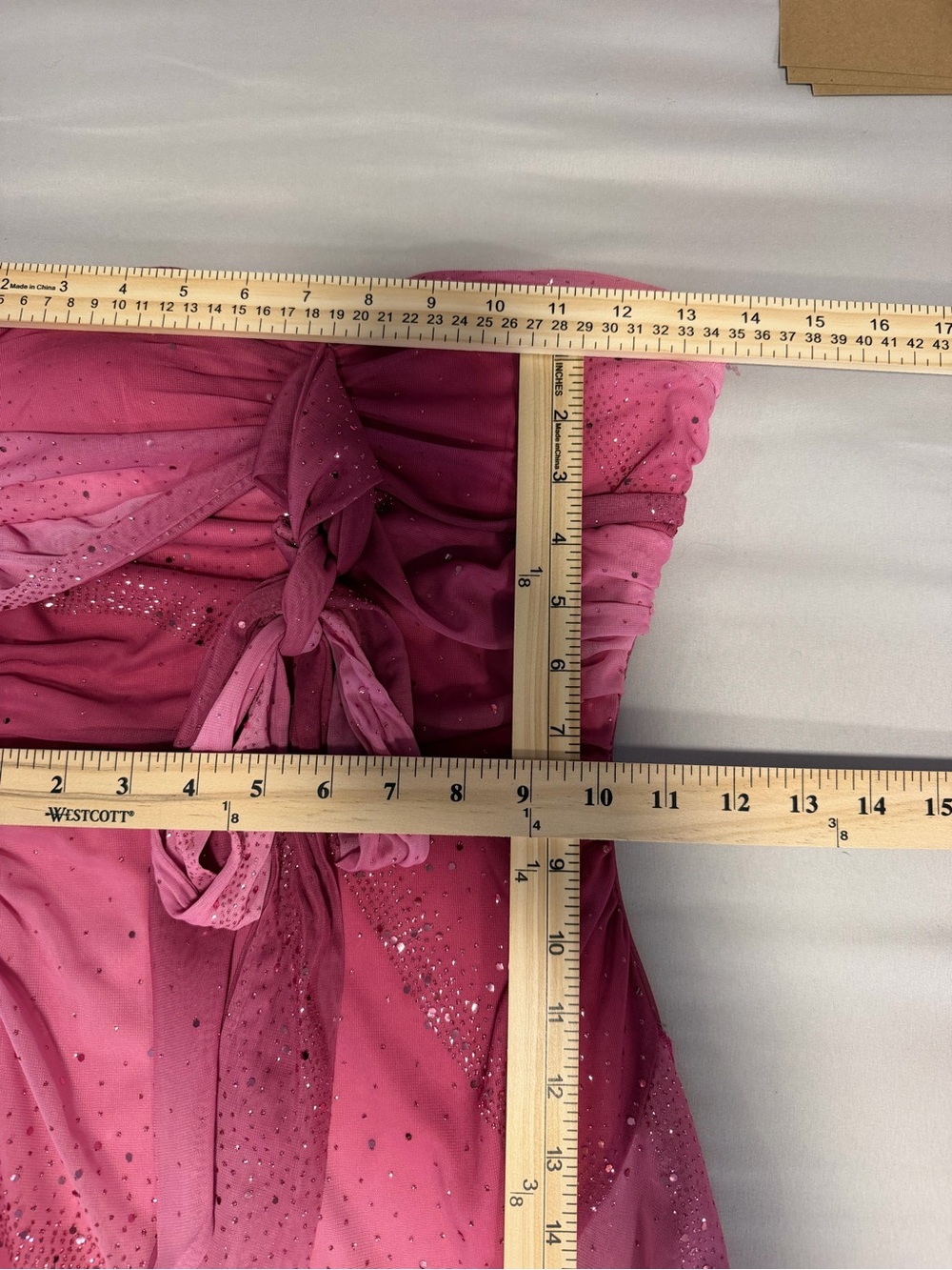 Taboo Pink Ombre Strapless High-Low Chiffon Dress - Picture 5 of 13